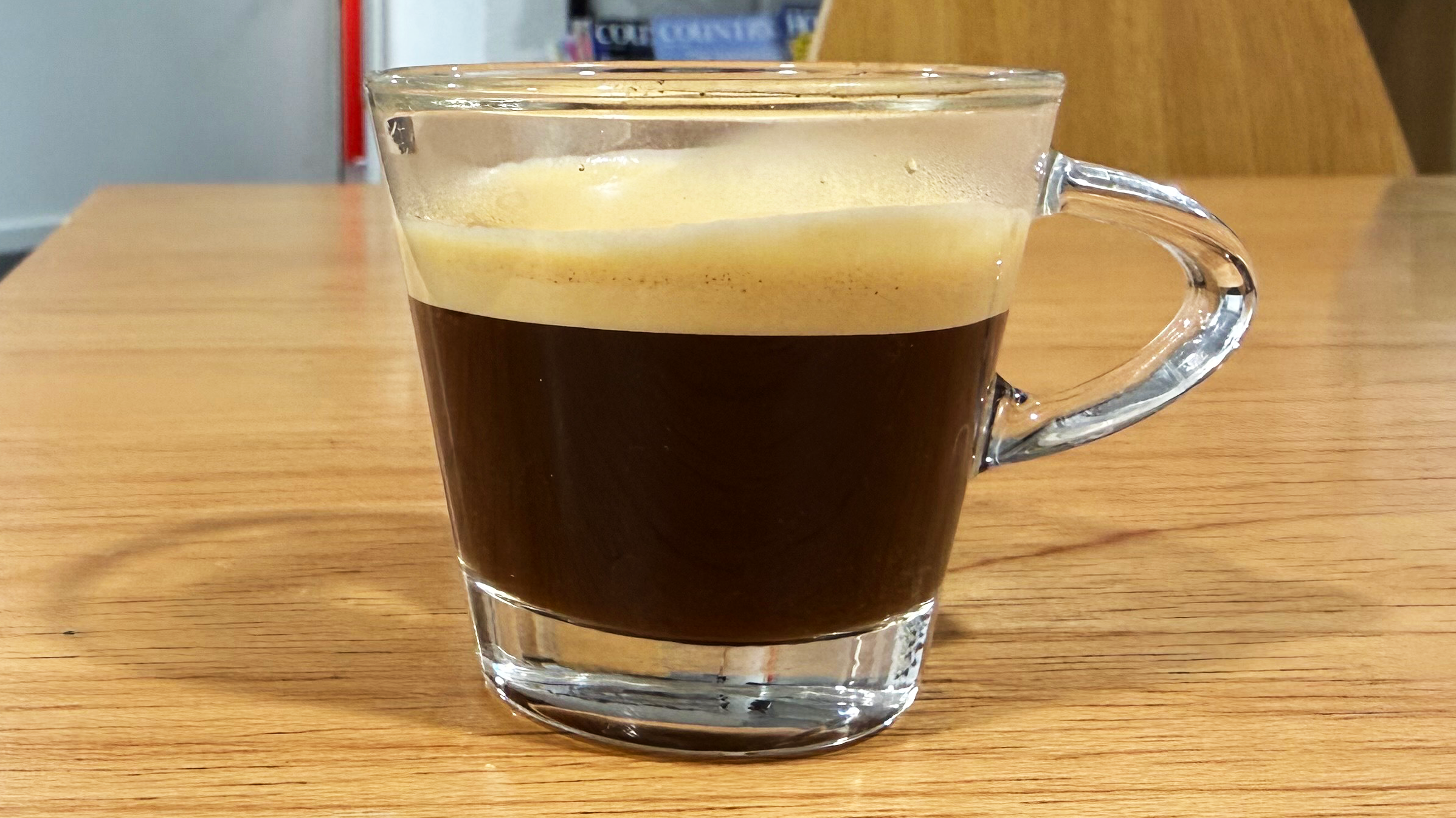 a coffee made on the nespresso citiz + aeroccino