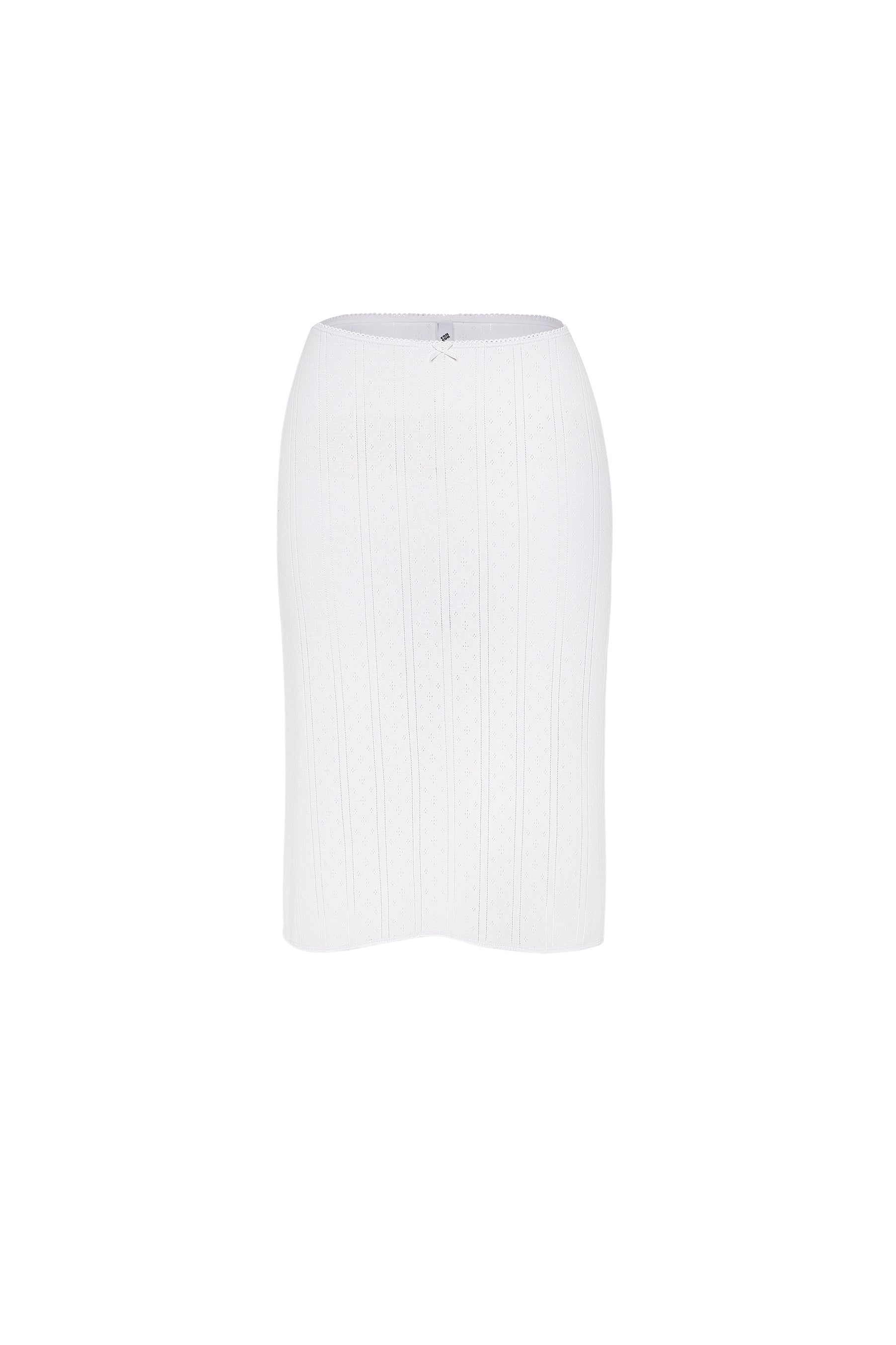 The Slip Skirt: White Pointelle