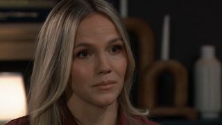 Alexa Havins as Lulu with tears in her eyes in General Hospital