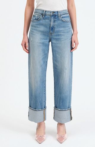 Eastside High Waist Cuff Crop Straight Leg Jeans