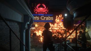 Jill Raccoon City burning Resident Evil 3 remake
