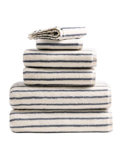 Classic Organic Turkish Cotton Bath Towels, Set of 6