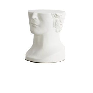 white stoneware bust nightstand