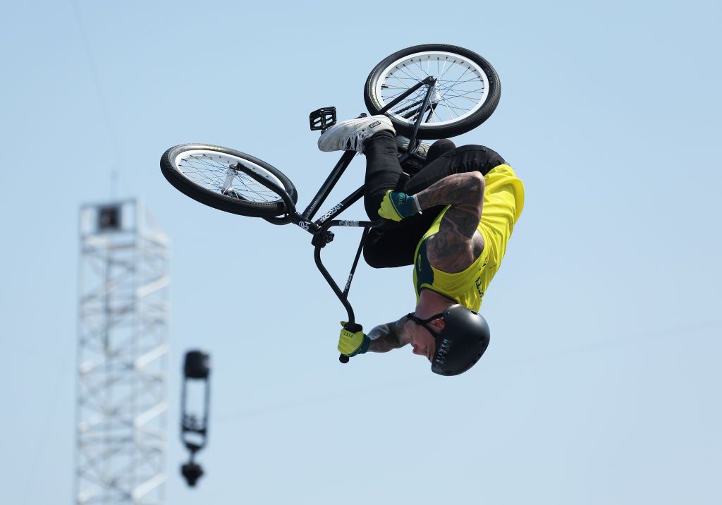 TOKYO JAPAN AUGUST 01 Logan Martin of Team Australia practices prior to the Mens Park Final of the BMX Freestyle on day nine of the Tokyo 2020 Olympic Games at Ariake Urban Sports Park on August 01 2021 in Tokyo Japan Photo by Jamie SquireGetty Images