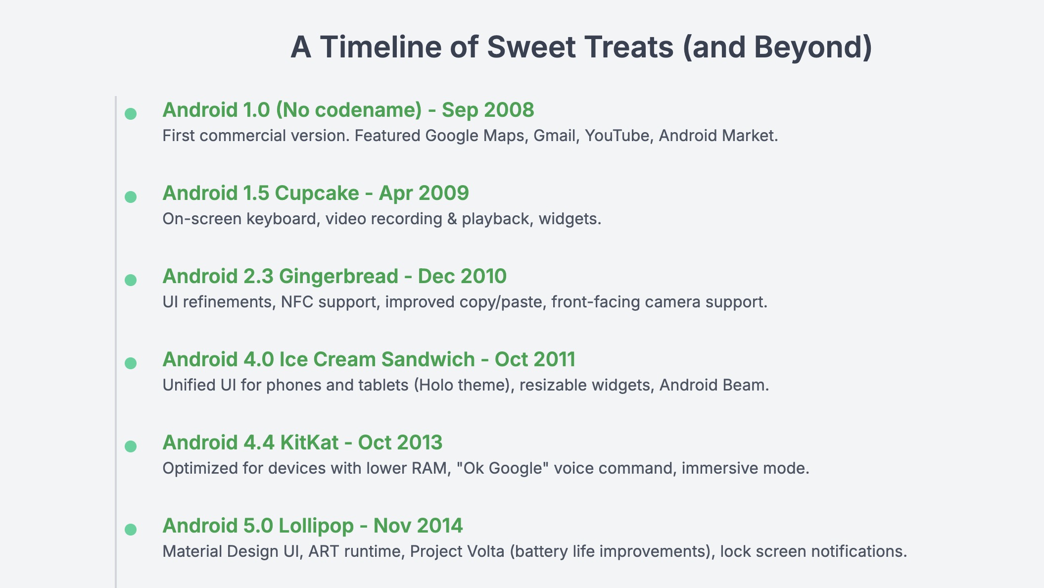 Google Gemini Android Timeline website