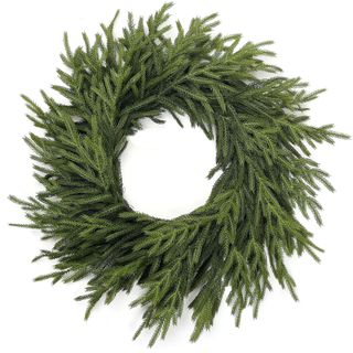 MUYIER 24" Real Touch Norfolk Pine Wreath