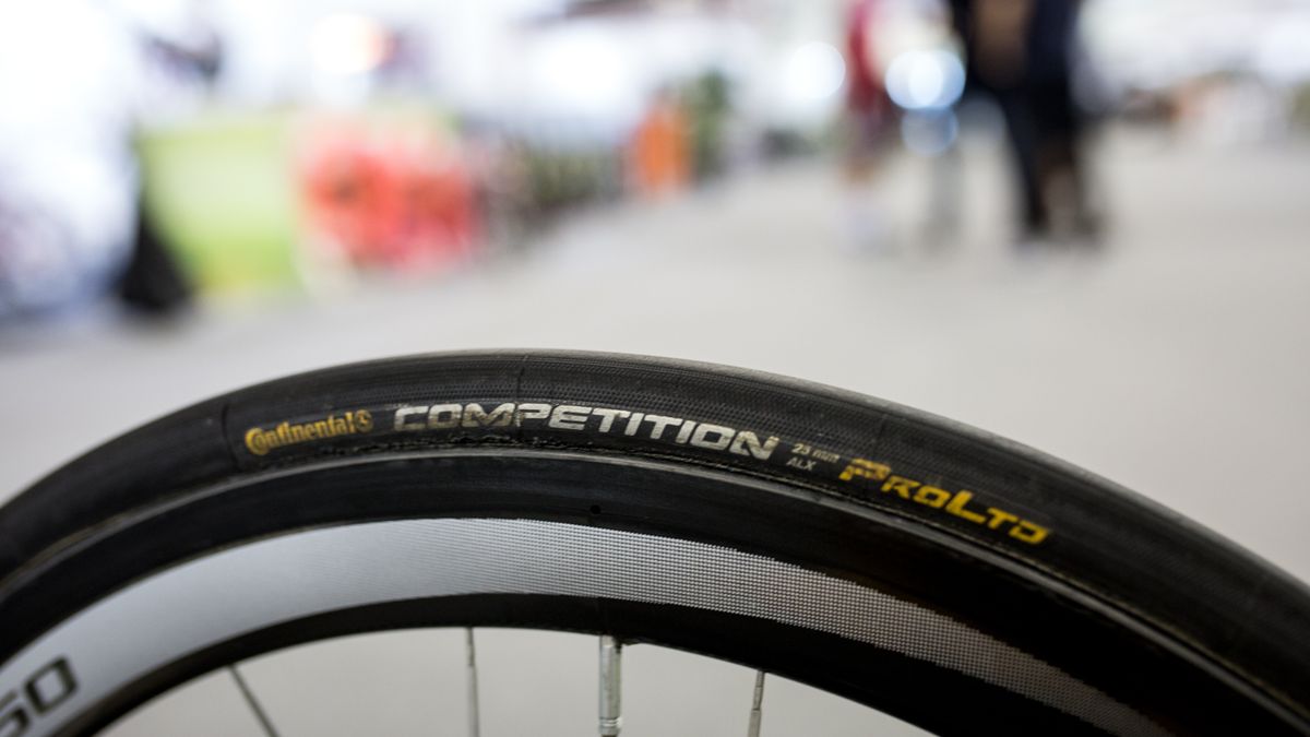 Continental Competition 25mm tubular tyres seem to be the number one choice in the peloton
