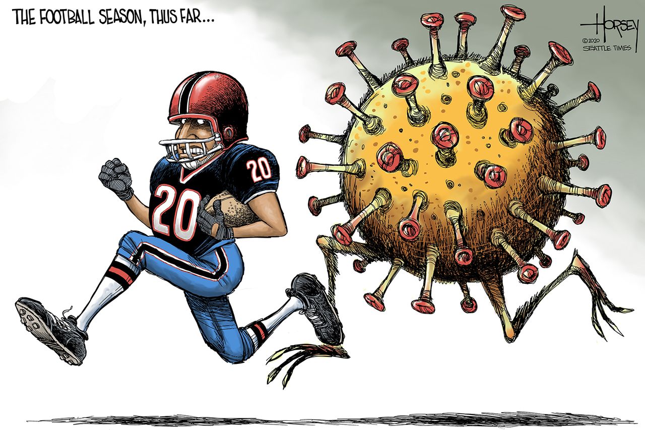 Editorial Cartoon U.S. NFL COVID