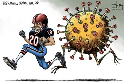 Editorial Cartoon U.S. NFL COVID