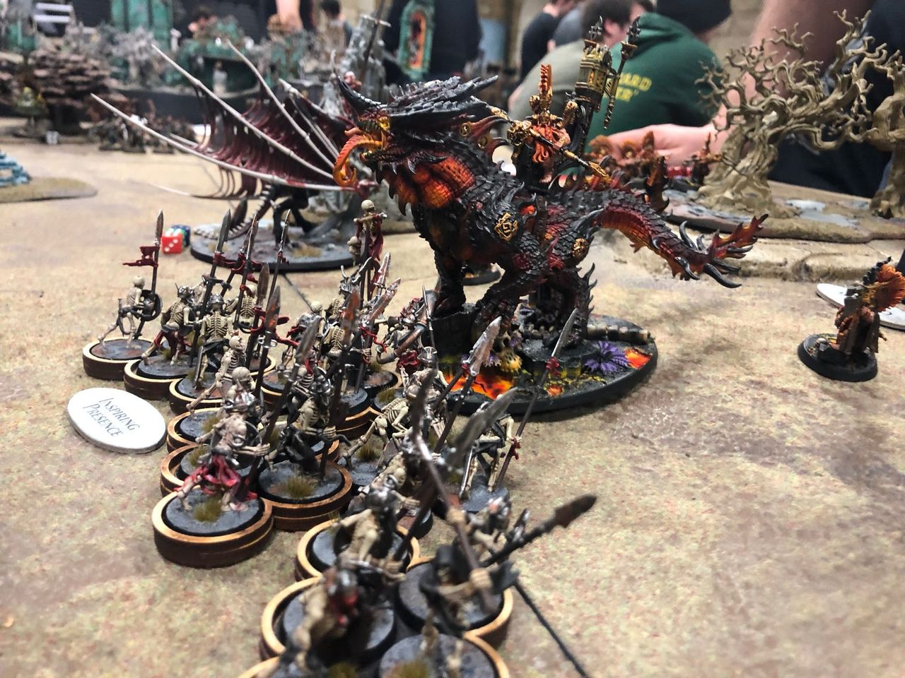 A Fyreslayer general astride flaming salamander can take on plain old skellies, right? Nope.