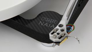 Close up of Rega Naia turntable and Aphelion 2 cartridge