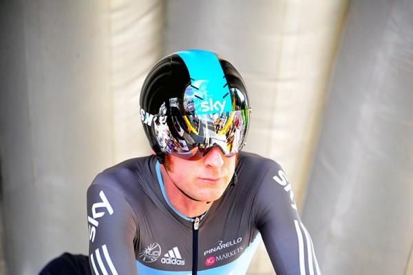 Bradley Wiggins in the start house.