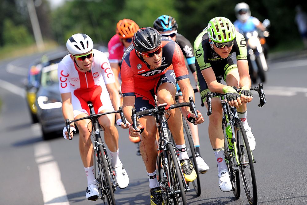 Maciej Mohoric (Cannondale-Garmin) leads the breakaway