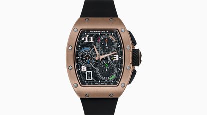 A Richard Mille watch with black belts