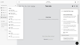 Squarespace's site editor interface