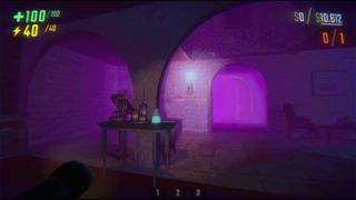 Pink lighting in horror game REPO.