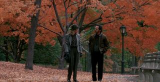 Billy Crystal and Meg Ryan stroll through Central Park in the fall in 'When Harry Met Sally'