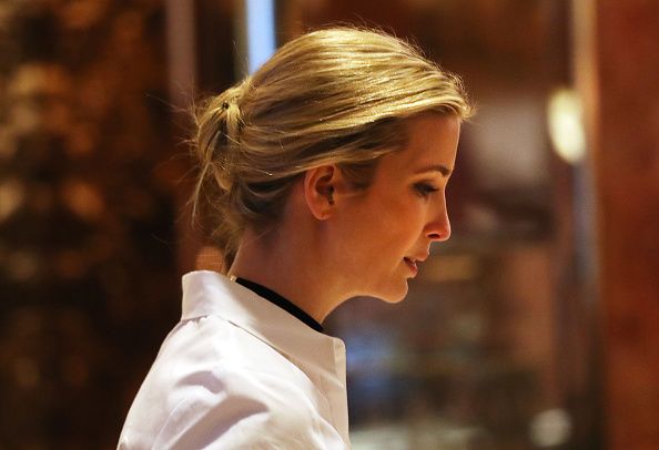 Ivanka Trump crosses the lobby at Trump Tower.