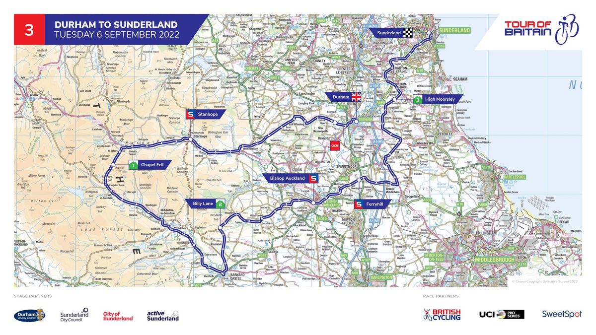 Tour of Britain Stage 3 Map and Profile