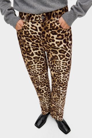 Miso Leopard Print Straight Leg Jeans