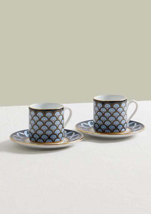 La DoubleJ | Impero set of gold-plated porcelain espresso cups and saucers