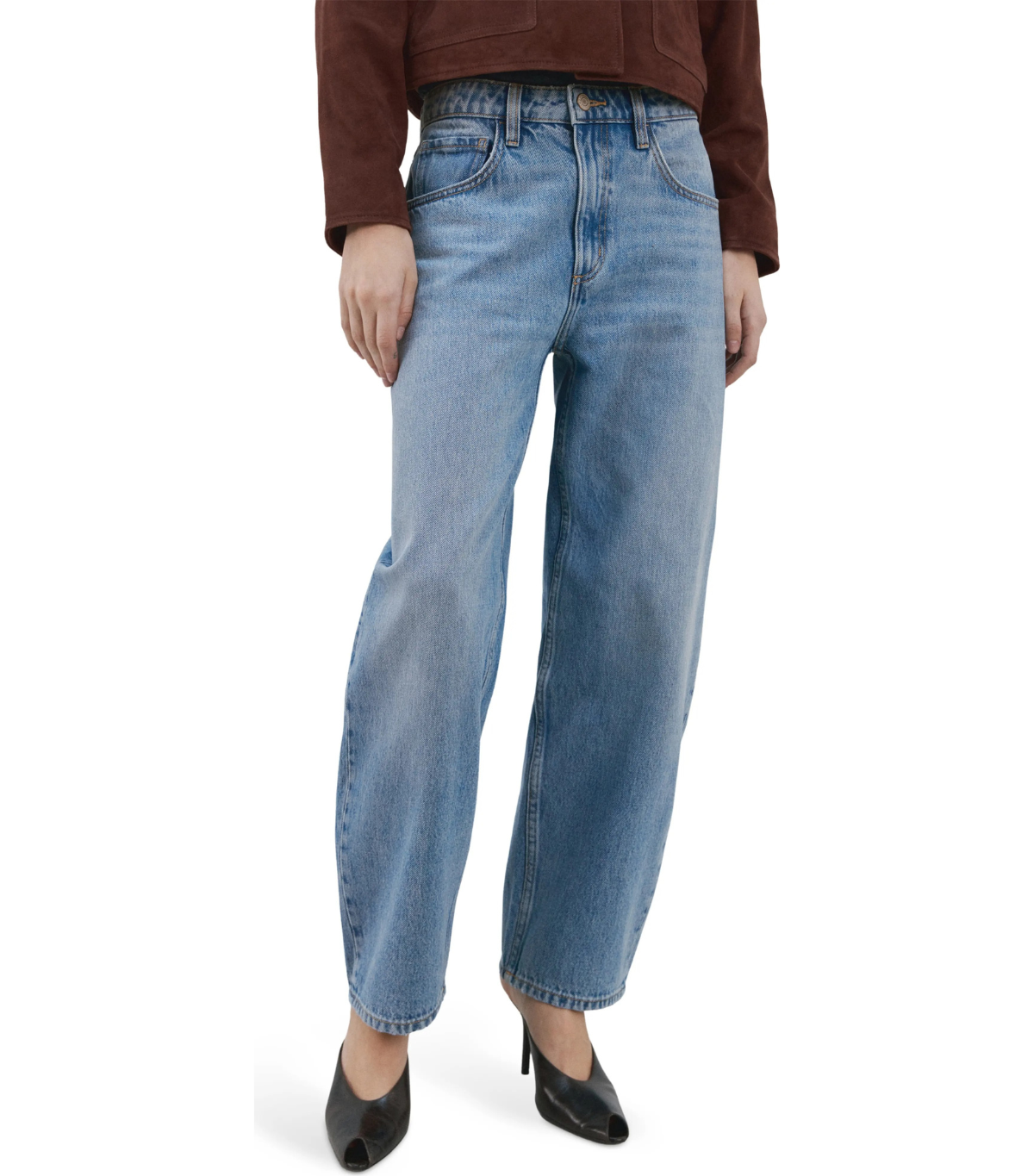 MANGO, High Waist Barrel Jeans