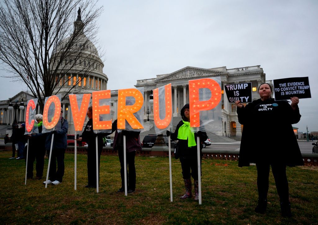 Protesters outside the U.S. Capitol.