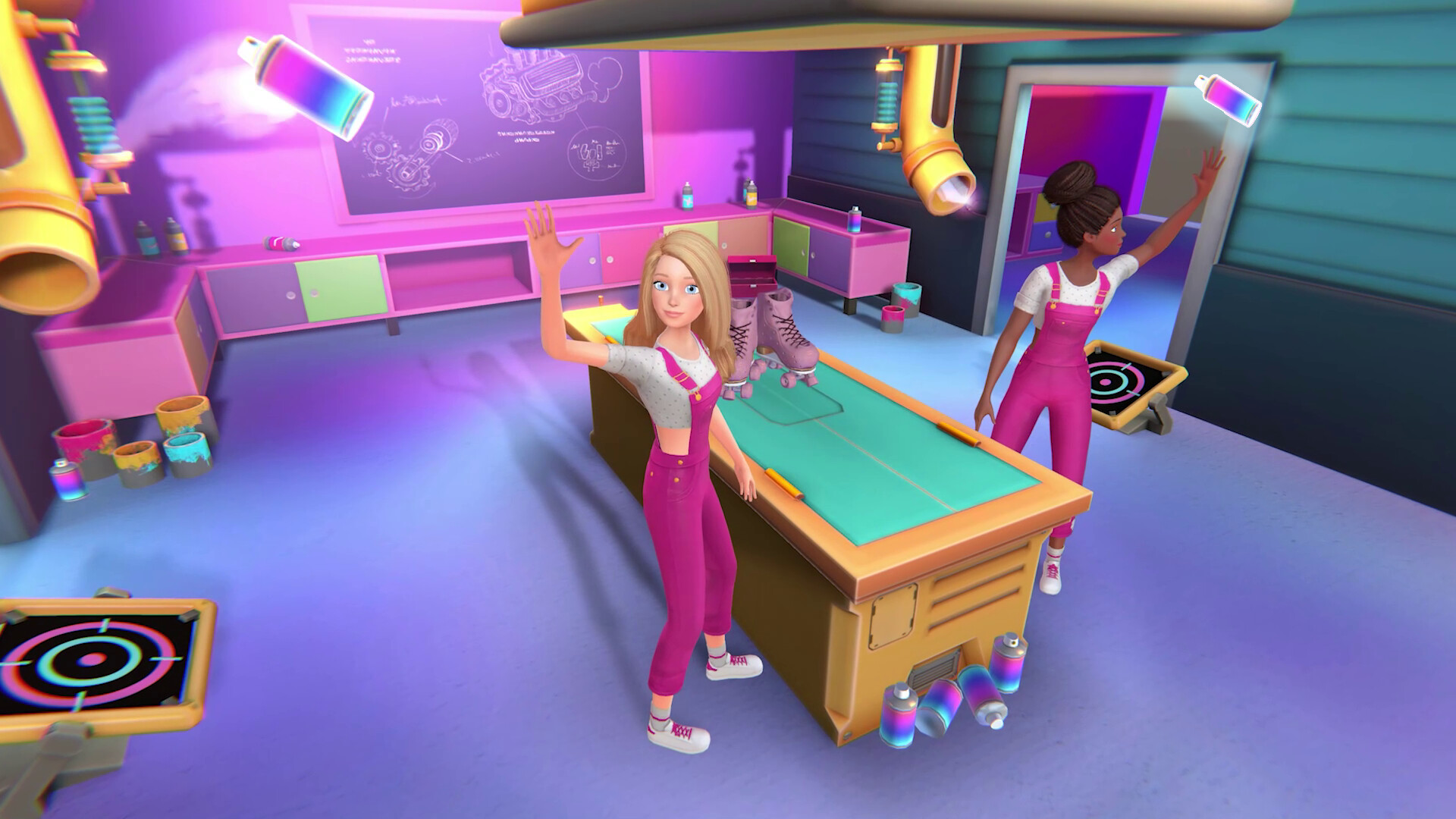 In-game screenshot of Barbie and a friend in Barbie Project Friendship