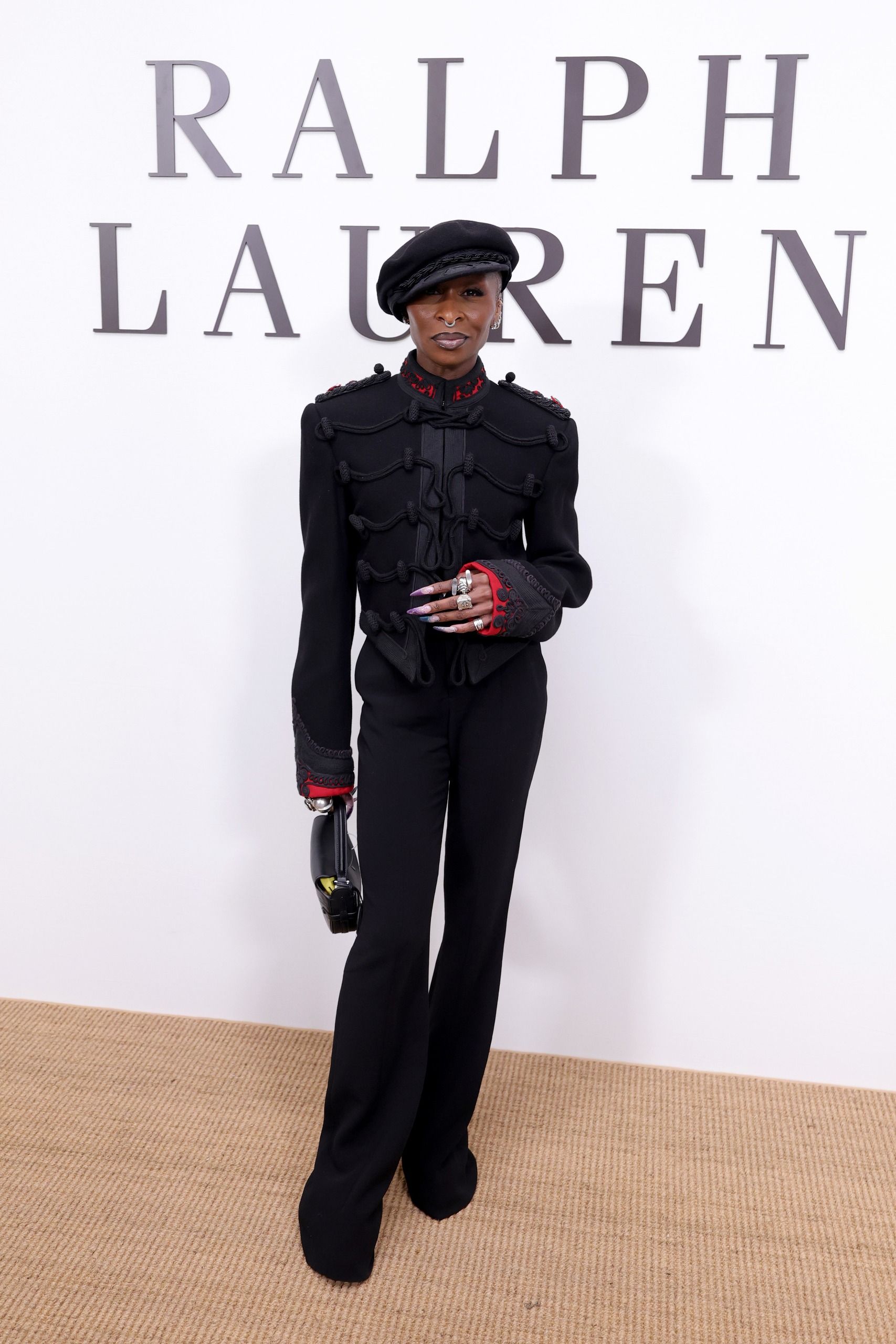 Cynthia Erivo styled the military jacket trend at Ralph Lauren's New York Fashion Week show