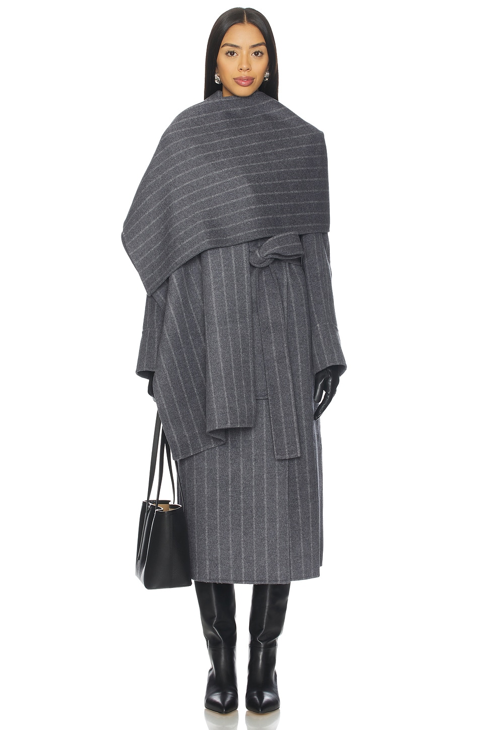 Candice Scarf Double Wool Long Coat