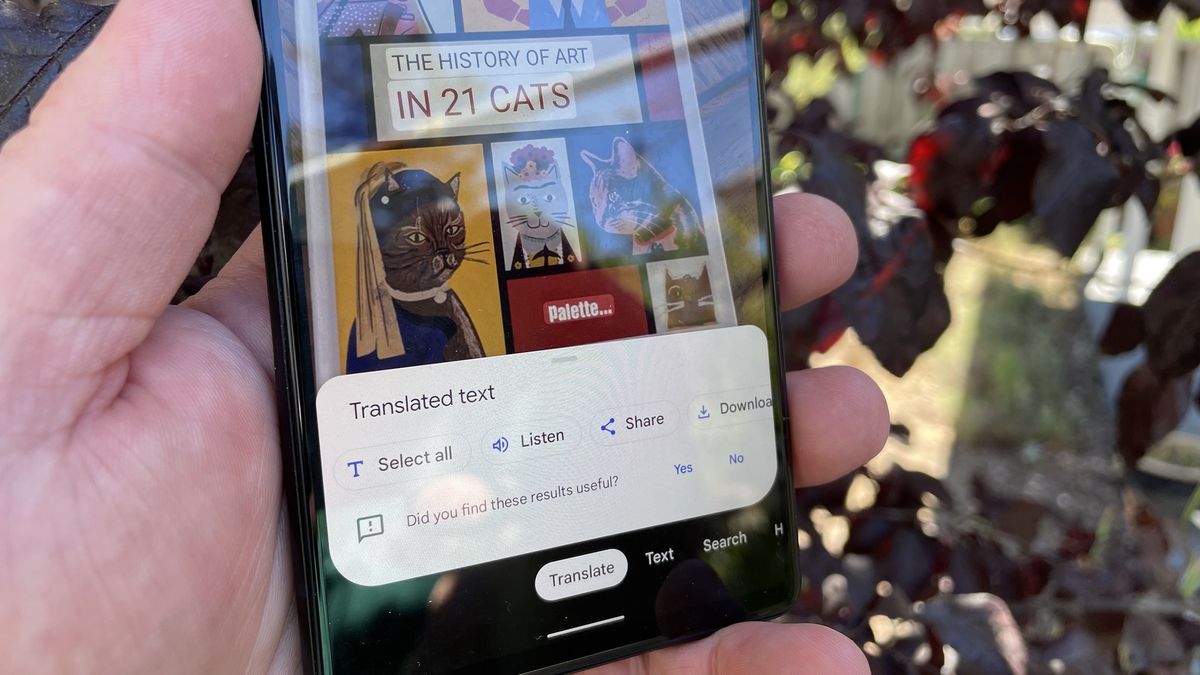 Google Lens translate text