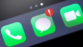iPhone screen focused on iMessage icon