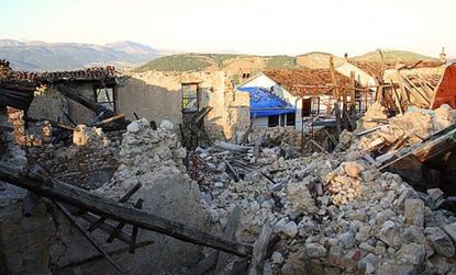 The ancient Italian town of L'Aquila is devastated after a 6.3 magnitude earthquake that killed 309 people, for which scientists are not on trial for manslaughter. 