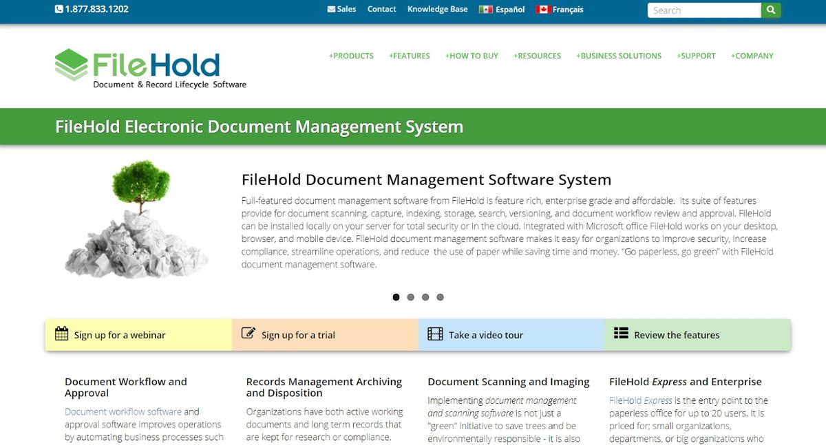 Filehold Systems homepage