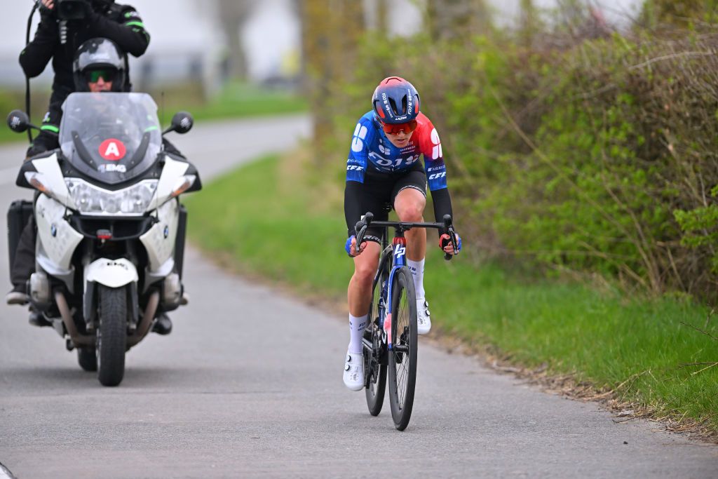 DE PANNE BELGIUM MARCH 21 Nina Buijsman of The Netherlands and Team FDJ SUEZ attacks during the 7th Womens Classic BruggeDe Panne 2024 a 155km one day race from Brugge to De Panne on March 21 2024 in De Panne Belgium Photo by Luc ClaessenGetty Images