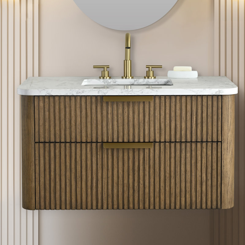 Ebern Designs Liljan 36'' Wall-Mounted Single Bathroom Vanity & Reviews | Wayfair