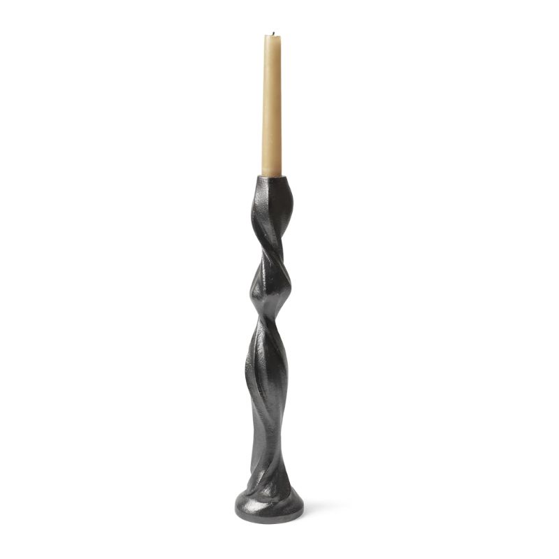 Black twisted taper candle holder