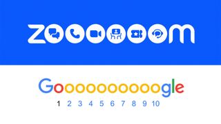 Zoom logo above Google logo, both featuring several 'O's