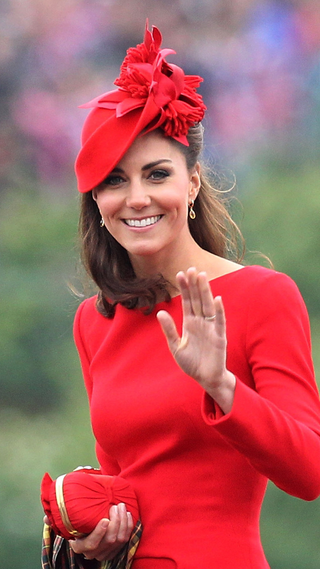 Catherine, Duchess of Cambridge takes part in The Thames River Pageant, as part of the Diamond Jubilee, marking the 60th anniversary of the accession of Queen Elizabeth II on June 3, 2012 in London, England