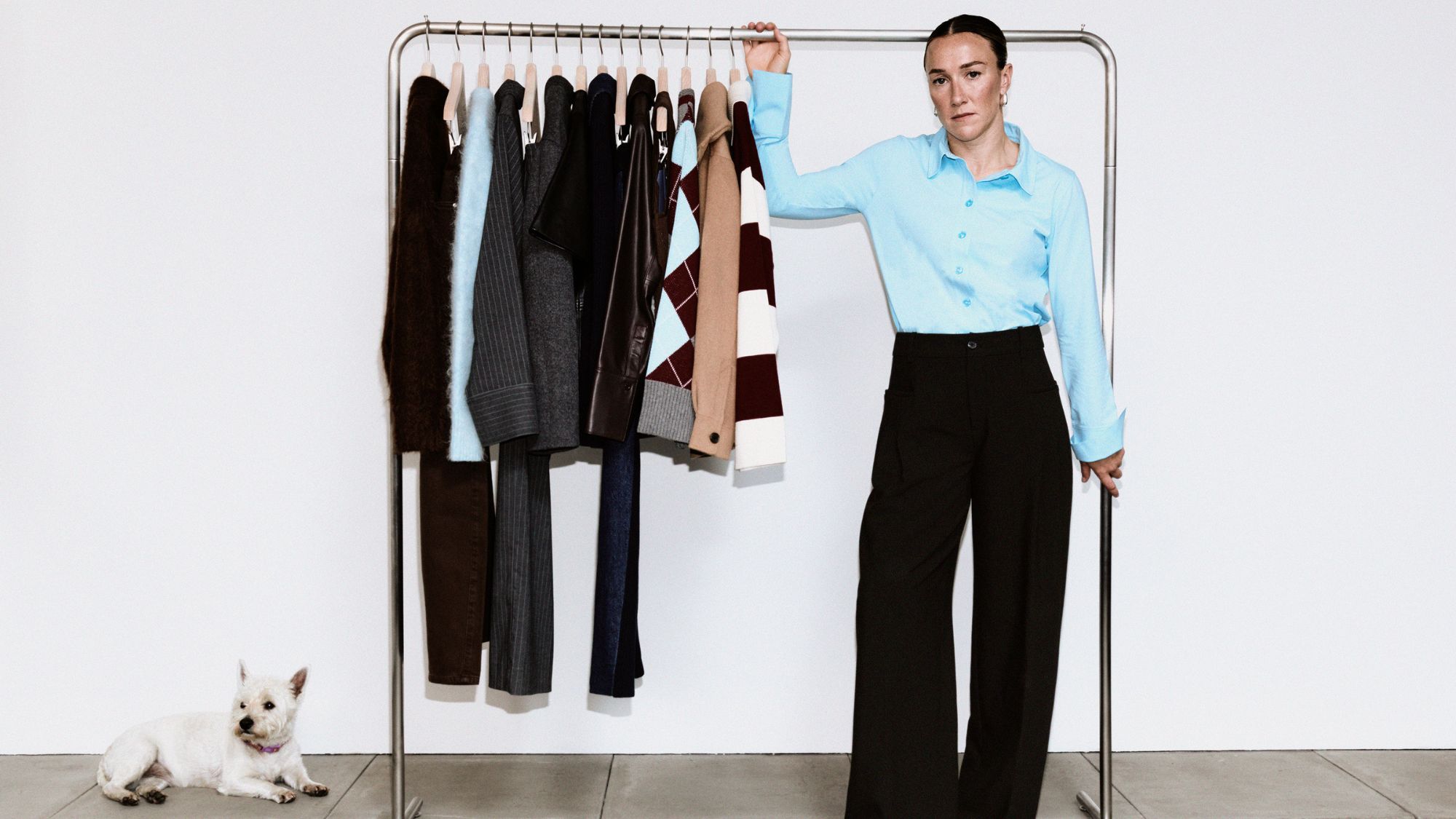 lucy bronze wears a blue shirt from her collection with aligne