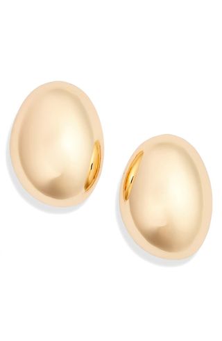 Puffy Oval Button Stud Earrings