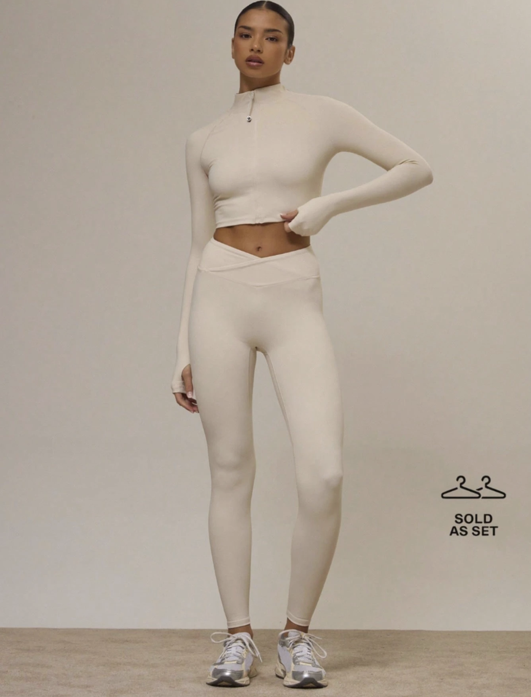 Musera, Sport Zip Through Fitted Jacket and Crossover Waistband Leggings Set