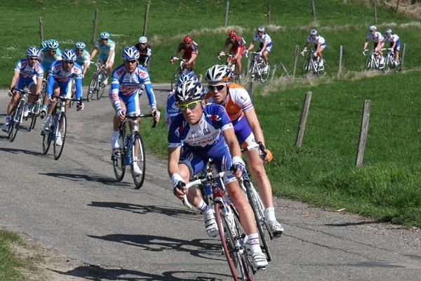 Maxime Vantomme (Team Katusha) leads the peloton.