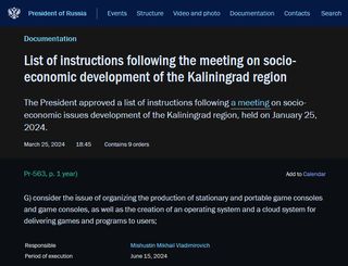 Kaliningrad 9-point plans