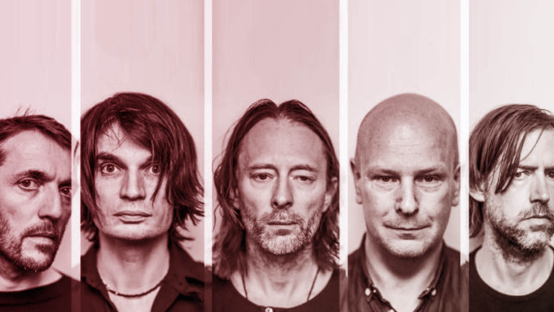 Headshots of the members of Radiohead.