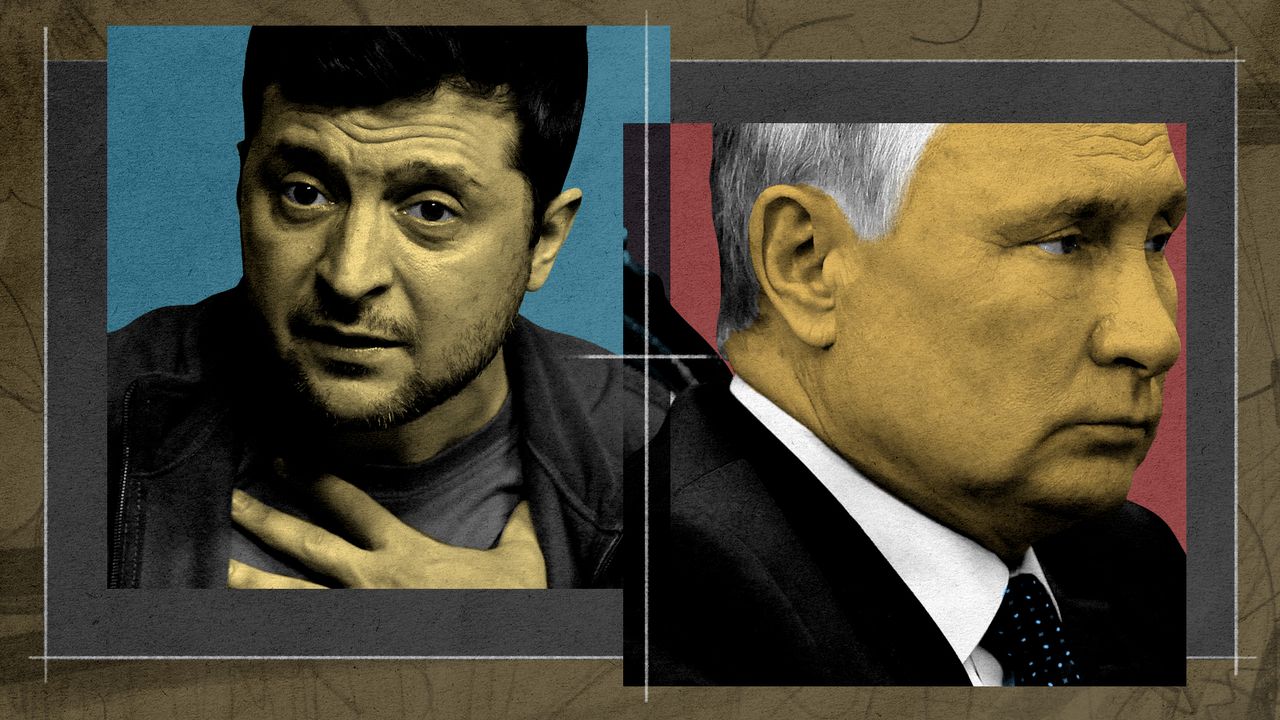 Vladimir Putin and Volodymyr Zelensky.