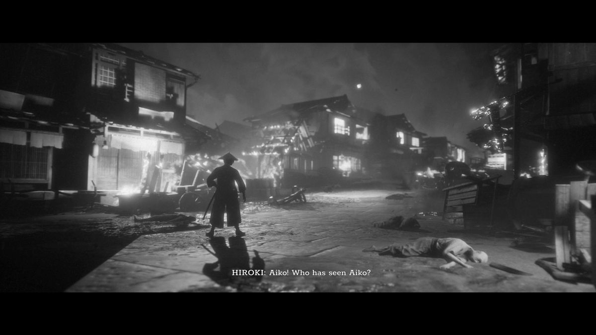Screenshots from the black and white samurai side-scroller, Trek to Yomi