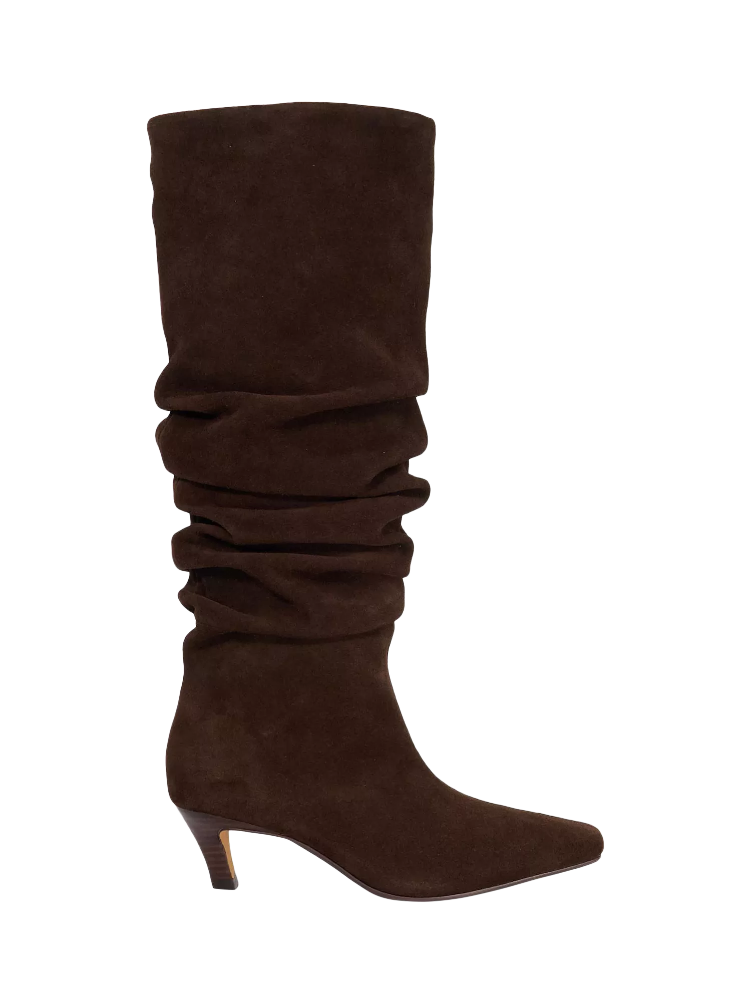 Dune Saunders Suede Ruched Knee High Boots