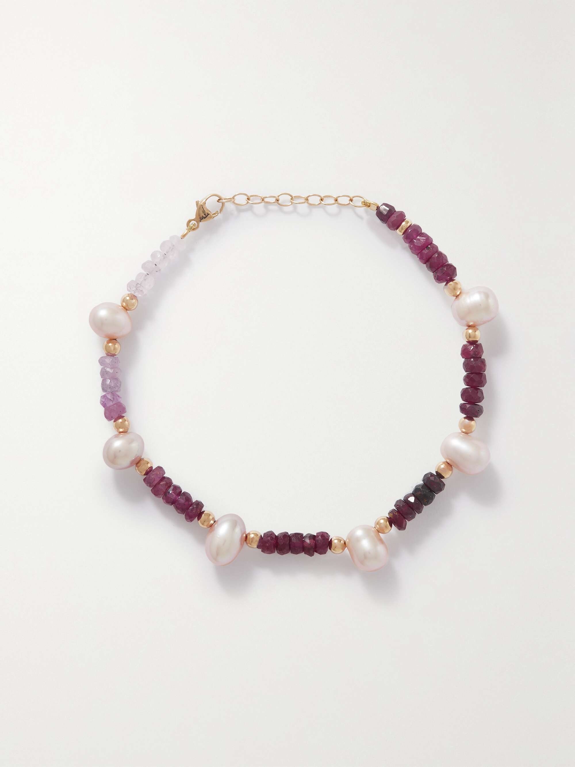 + Net Sustain Arizona Gold, Ruby and Pearl Bracelet