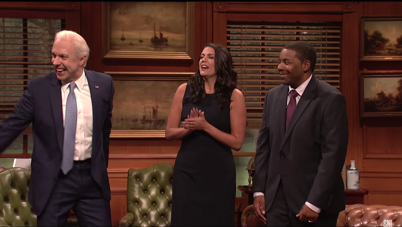 Jason Sudeikis, Cecily Strong, and Kenan Thompson.